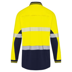 Worksense - Polo Boomerang Cotton LS Segmented Tape Yellow/Navy Size XL | CW9186485YNR1XL