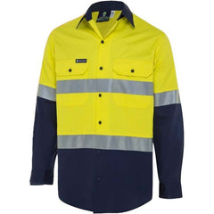Worksense - Shirt WS Horizontal Vent LS Cotton Taped 160 gsm Yellow/Navy Size 5XL | WS91864H8YNR5XL