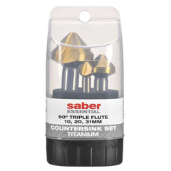 Saber - Saber Essential 3 Pc 90 Degree 3 Flute Countersink Set TiN Coate | 8037-S1