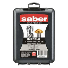 Saber - Saber 21 Piece HSS Bright Finish Jobber Drill Set Bonus 20mm Countersink | 8003-F2-C17