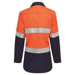 Worksense - Shirt Boomerang CWL91864F 2T Taped PPE2 FR Ladies Orange/Navy Size 14 | CWL91864FONW014