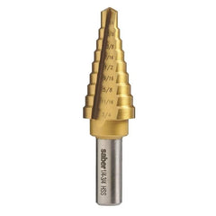 Saber - Saber 1/4" - 3/4" HSS Straight Flute TiN Coated Step Drill | 8030-F2