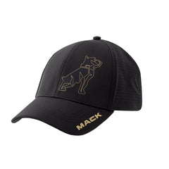 Mack - Fitted Curved 6 Panel Cap W Perforated Back Panels Black One Size Fits All | MKFLP2401BB0000