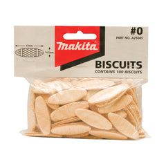 Makita Biscuit / Joiner Biscuit No.0 - 47mm X 14.5mm - 100Pcs | A25045