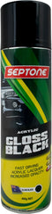 Septone - Acrylic Paint Gloss Black Aerosol 400g | AAGB400
