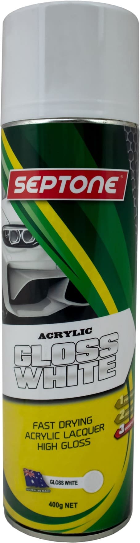 Septone - Acrylic Paint Gloss White Aerosol 400g | AAGW400