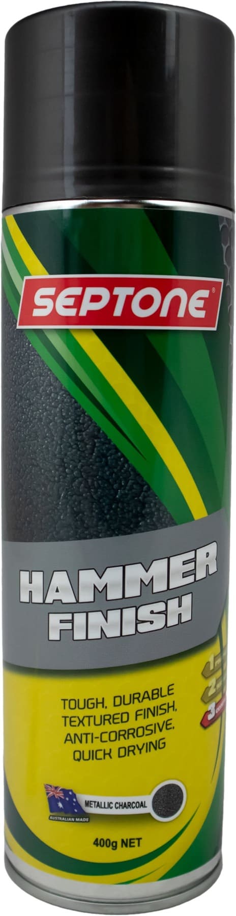 Septone - Hammer Finish Paint Aerosol Charcoal 400g | AAHFC400