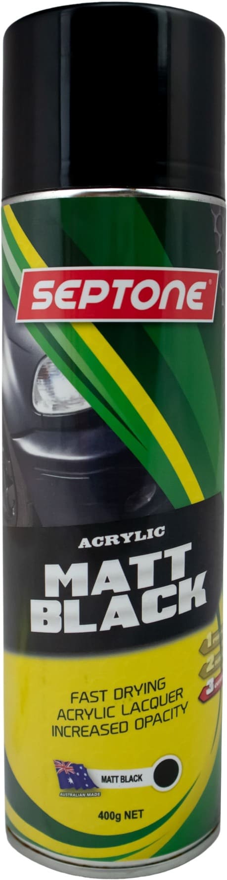 Septone - Acrylic Paint Aerosol Matt Black 400g | AAMB400