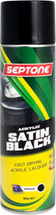 Septone - Acrylic Paint Aerosol Satin Black 400g | AASAB400