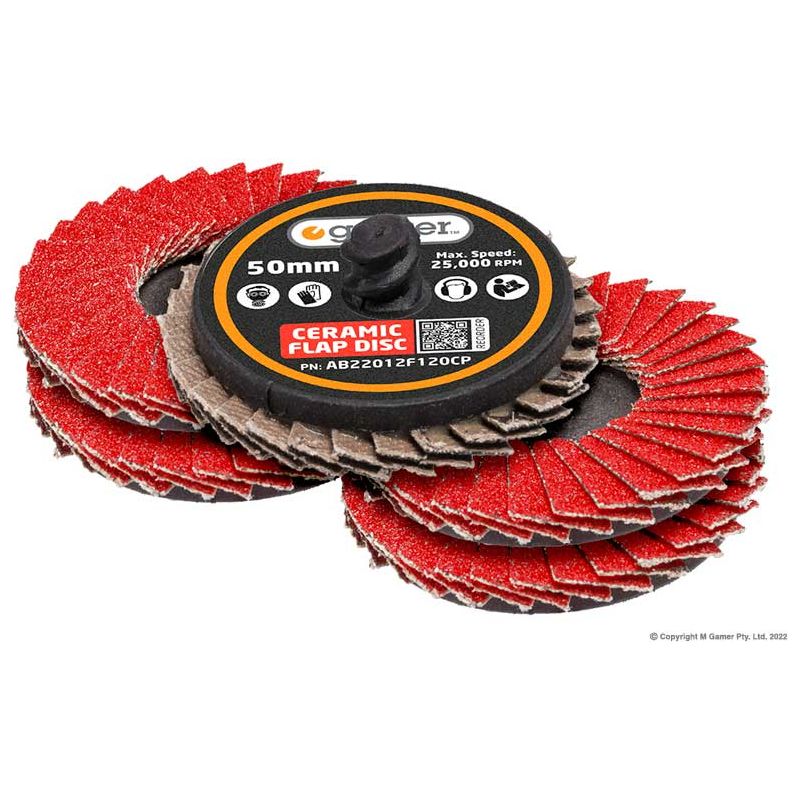 Geiger - Quick-Loc 50mm 80G Ceramic Mini Flap Disc (Pkt 5) | AB22012F80CP
