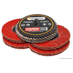 Geiger - Quick-Loc 75mm 120G Ceramic Mini Flap Disc (Pkt 5) | AB22013F120CP