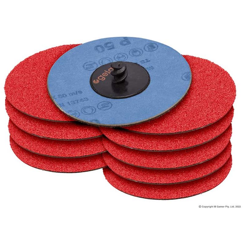 Geiger - Quick-Loc 75mm 120G Ceramic Sanding Disc (Pkt 10) | AB22013S120CP