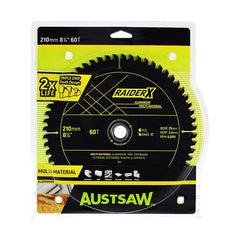 AustsawRaiderX Aluminium Multi Material Blade | 210mm x 25 x 60T