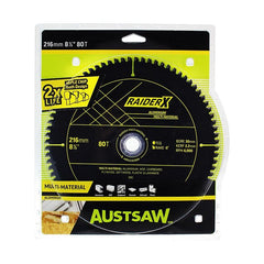 AustsawRaiderX Aluminium Multi Material Blade | 216mm x 30 x 80T