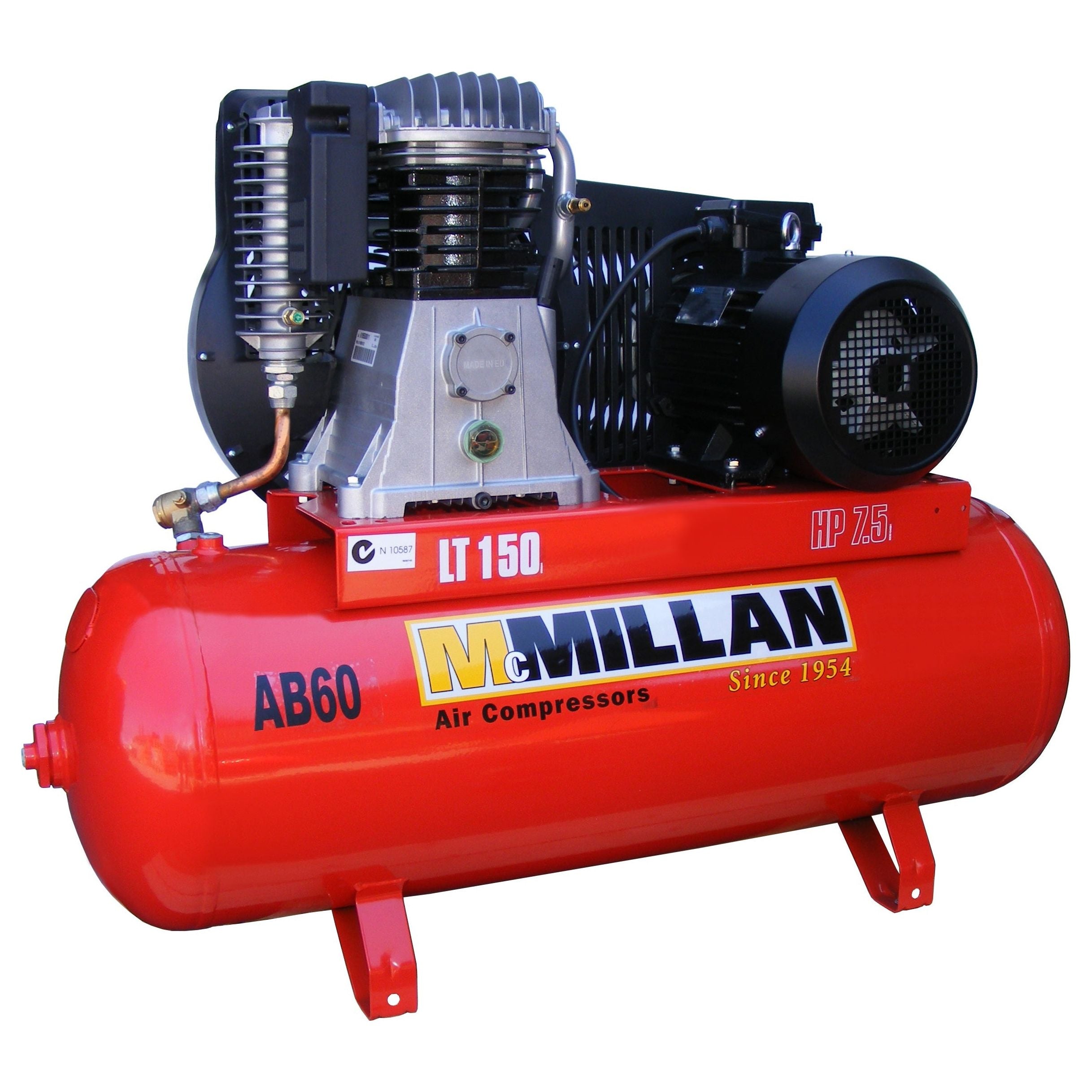 MCMillan - AB Series stationary 2-stage ABAC Italian build - max 145psi 7.5Hp, 415V | AB 60