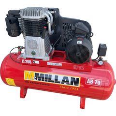 MCMillan - AB Series stationary 2-stage ABAC Italian build - max 145psi 10.0Hp, 415V | AB 70