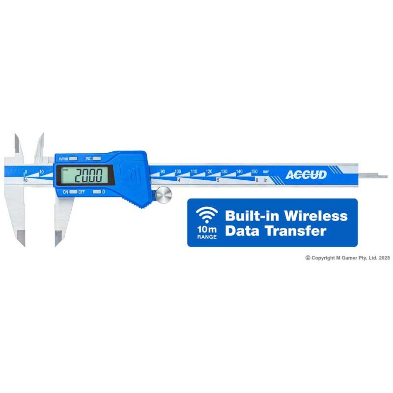 Accud - 0-150mm/0-6" Wireless Digital Caliper | AC-111-006-18W