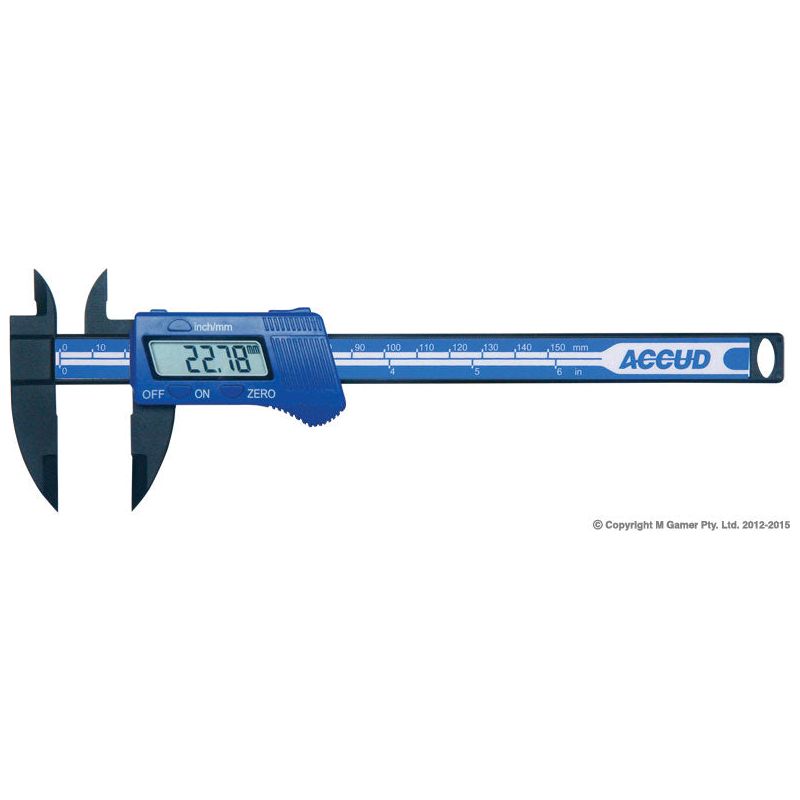 Accud - 0-150mm/0-6" Plastic Digital Caliper | AC-117-006-11