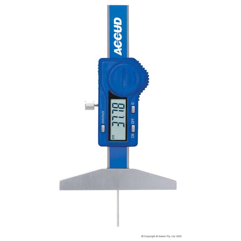 Accud - 0-30mm/0-1.2" Mini Digital Depth Gage With Round Bar | AC-194-001-11