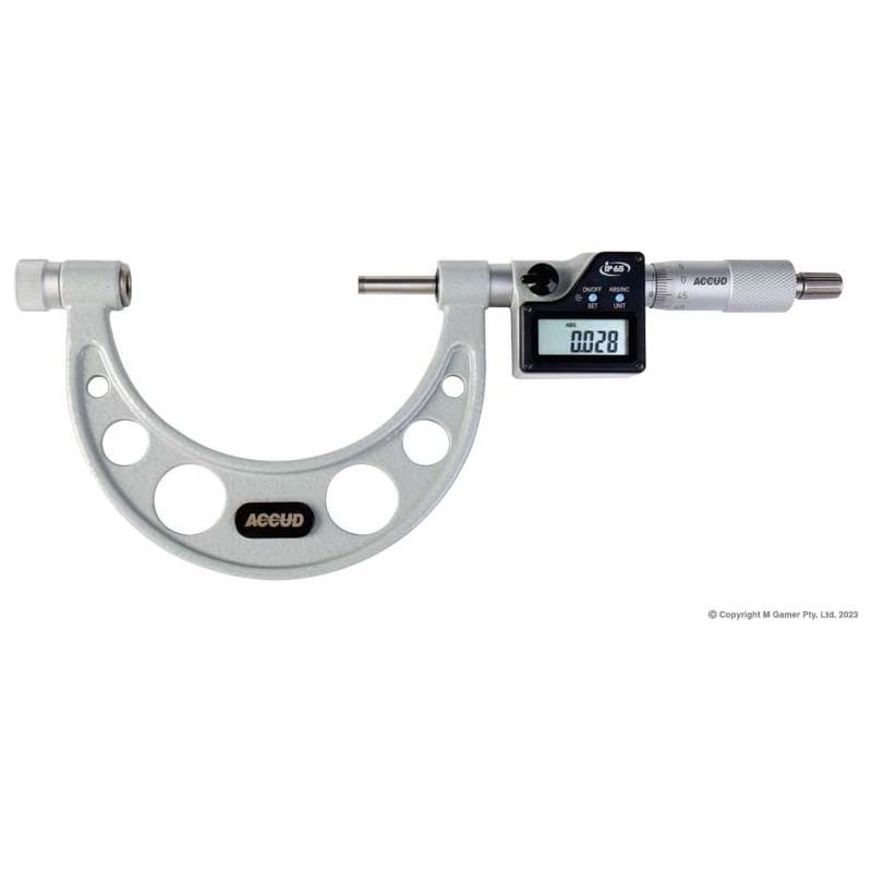 Accud - 150-300mm/6-12" Digital Outside Micrometer With Interchangeable Anvils | AC-315-012-01