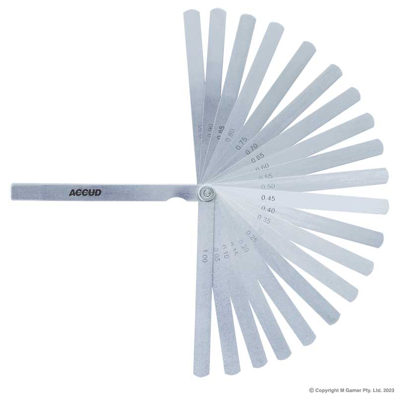 Accud - 0.02-1mm Long Feeler Gauge, Length 150Mm | AC-913-100-17