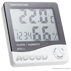 Accud - Digital Hygrometer & Clock | AC-HTC-1