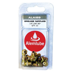 Alemlube - 1/4" Unf 90° Grease Nipple, 10 Pack | ALA189