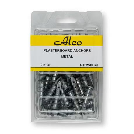 Alco - PLASTERBOARD ANCHORS METAL PK 40 | ALCFWMZL640