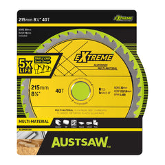 Austsaw- 215mm (8 1/2in) Aluminium Blade Triple Chip - 30mm Bore - 40 Teeth