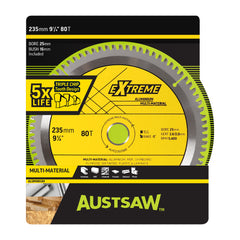 Austsaw- 235mm (9 1/4in) Aluminium Blade Triple Chip - 25/16mm Bore - 80 Teeth