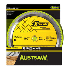Austsaw- 350mm (14in) Aluminium Blade Triple Chip - 25.4/mm Bore - 100 Teeth