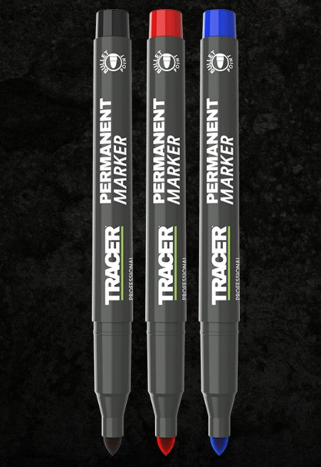 TRACER  Permanent Marker Set | 4 Pack (2x Black / 1x Blue / 1x Red)