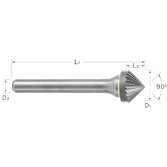 Carbitool - Bur Taper 1" Dia 3/8" Sh | PM 50 1008