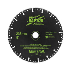 AUSTSAW 235mm (9in) | Demo Raptor Multi-Purpose Demolition Diamond Blade