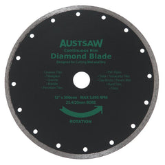 Austsaw- 300mm(12in) Diamond Blade Continuous Rim - 25.4/20mm Bore - Continuous