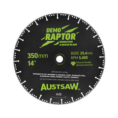 AUSTSAW 350mm (14in) | Demo Raptor Multi-Purpose Demolition Diamond Blade
