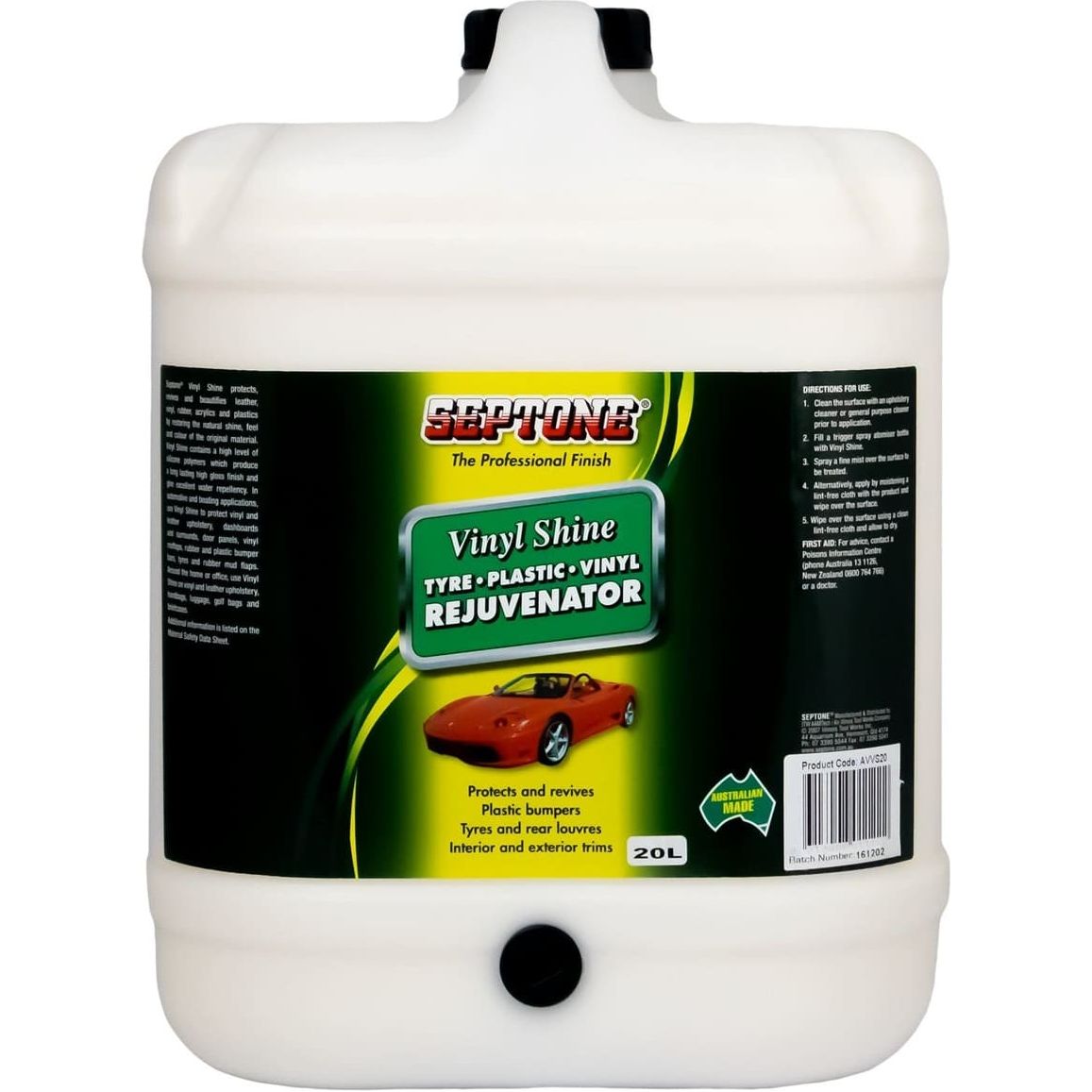 Septone - Vinyl Shine Tyre Plastic Vinyl Rejuvenator 20l | AVVS20