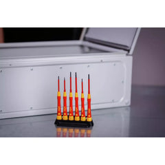 Wiha - 7 Piece Fine Screwdriver Set, Picofinish, Slotted & Phillips, Inc. Holder, VDE 1000V Insulated | WH-42989