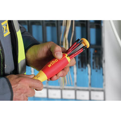 Wiha - Screwdriver With Bit Magazine Liftup Electric, Slotted, Phillips With 6 Slimbits, VDE 1000V Insulated | WH-38612