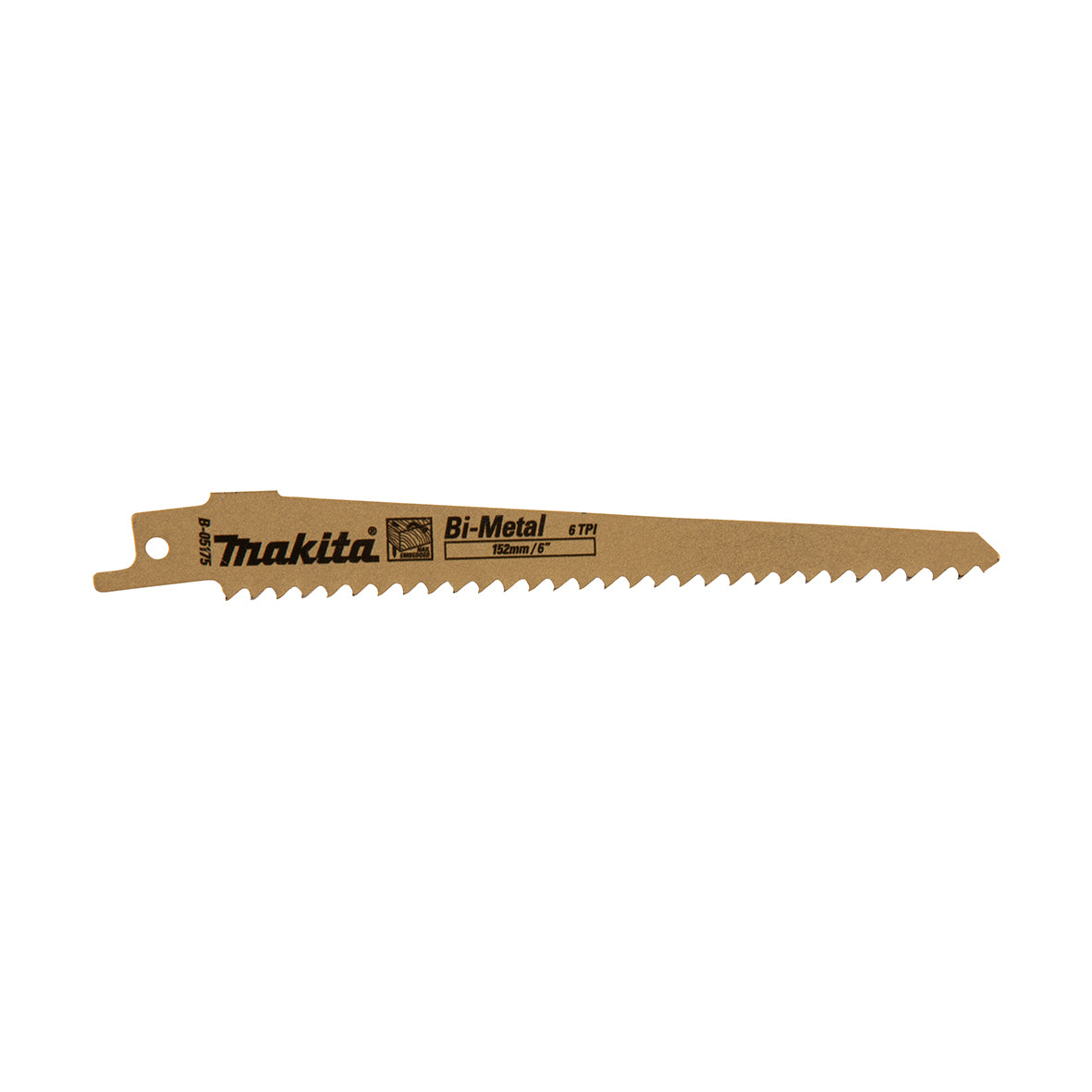 makita recipro saw recipro blade bi metal 152 mm 6tpi 5pk wood nails | SKU B-05175