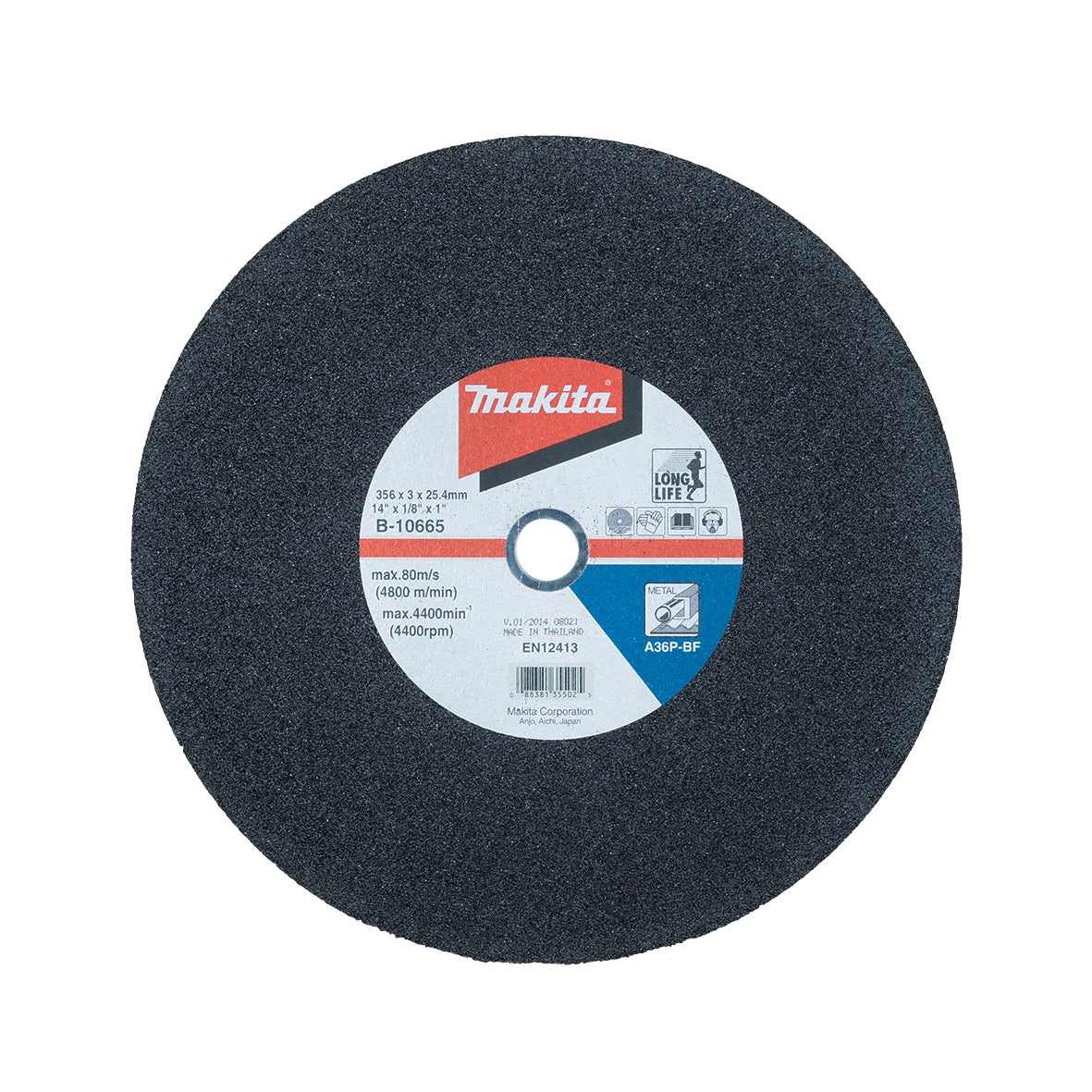 Makita Grinding & Cutting 355mm X 3mm X 25.4mm Trade Metal Cut Off Wheel A36P - 5Pk | SKU B-10665-5