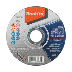 Makita Grinding & Cutting 115mm X 1.6mm X 22mm Metal Cutting Disc Long Life A46U 10Pk | SKU B-14102-10