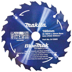 Makita - Bluemak TCT Saw Blade 160mm x 20mm x 20T - 5pk | B-15095-5