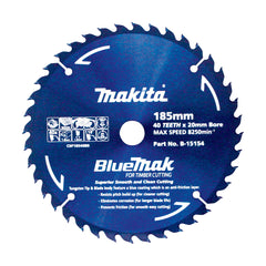Makita Accessories - Bluemak TCT Saw Blade 185mm x 20/16mm x 40T | B-15154