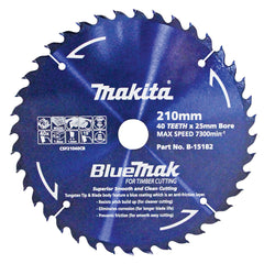 Makita Accessories - Bluemak TCT Saw Blade 210mm x 25mm x 40T | B-15182
