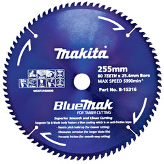 Makita Accessories - Bluemak TCT Saw Blade 255mm x 25.4mm x 80T | B-15316