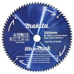 Makita Accessories - Bluemak TCT Saw Blade 260mm x 25.4mm x 80T | B-15344