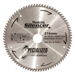 Makita - Silencer TCT Saw Blade 216mm x 30mm x 80T | B-15431