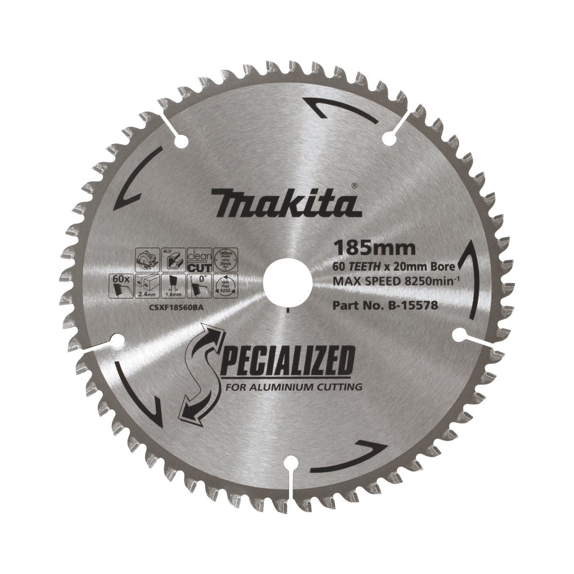 Makita Sawing Aluminium Tct Saw Blade 185mm X 20mm X 60T | SKU B-15578