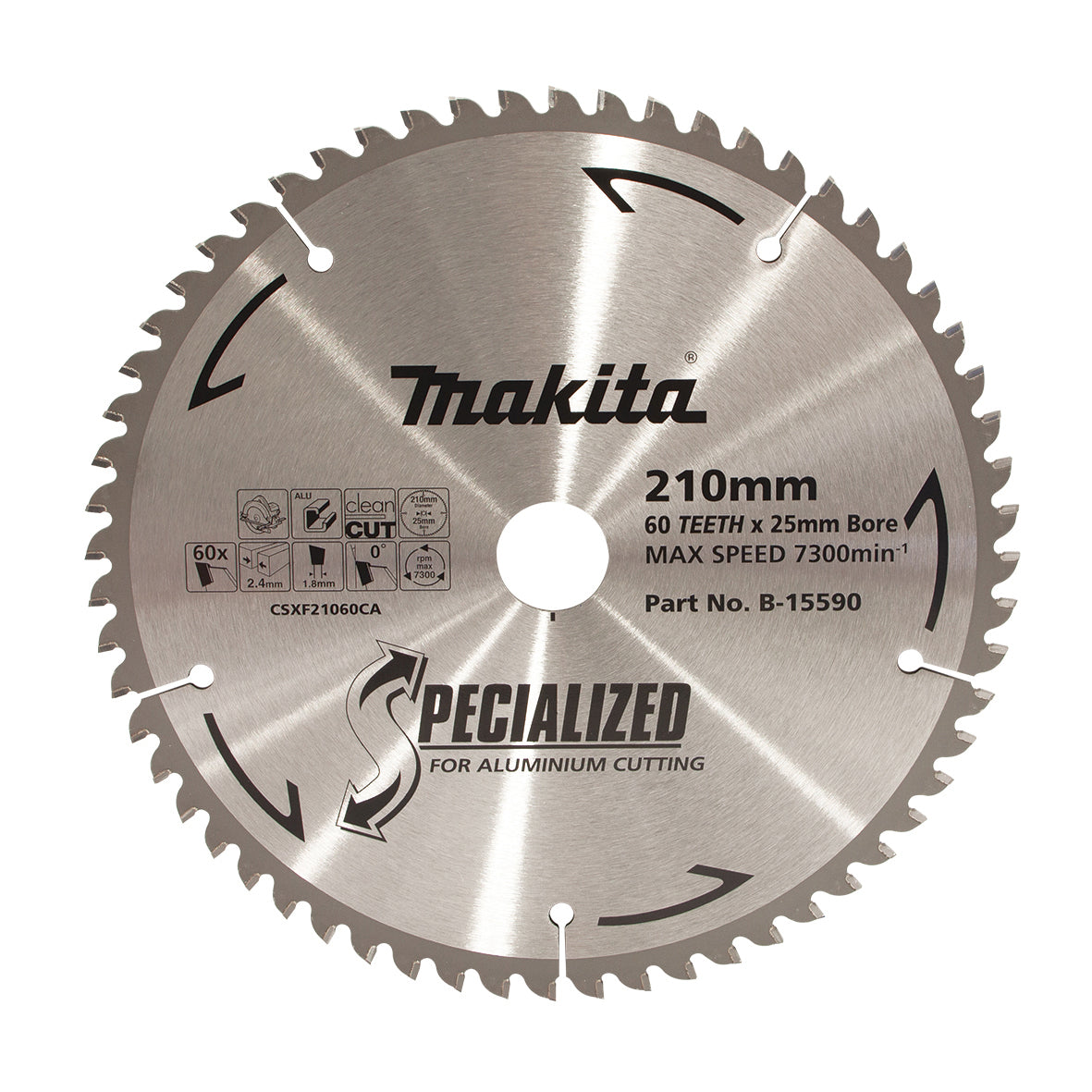 Makita Sawing Aluminium Tct Saw Blade 210mm X 25mm X 60T | SKU B-15590